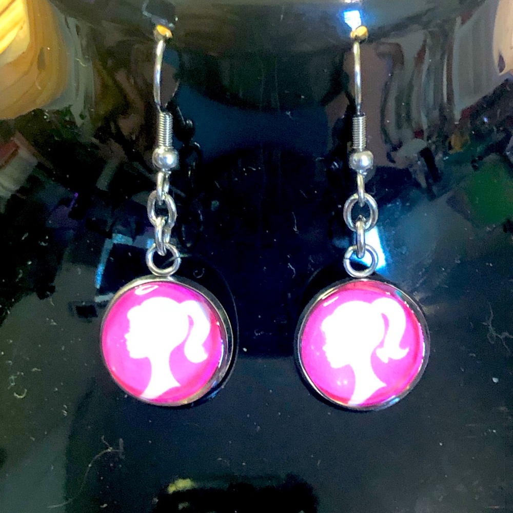 Custom BARBIE stainless steel earrings